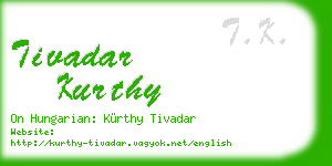 tivadar kurthy business card